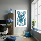 Quadro Decorativo Orixá Ogum  - 70x50cm Moldura Branca