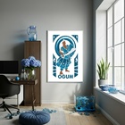 Quadro Decorativo Orixá Ogum  - 70x50cm Moldura Branca