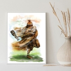 Quadro Decorativo Orixá Omolu 45x34cm Moldura:madeira Branca