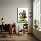 Quadro Decorativo Orixá Omolu  - 70x50cm Moldura Preta