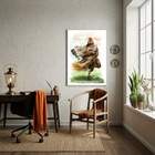 Quadro Decorativo Orixá Omolu  - 70x50cm Moldura Preta