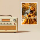 Quadro Decorativo Orixá Oxum 24x18cm Moldura Branca