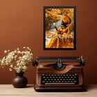 Quadro Decorativo Orixá Oxum 33x24cm - Com Vidro Moldura Preta