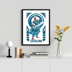 Quadro Decorativo Orixá ogum 33x24cm - Com Vidro Moldura:made