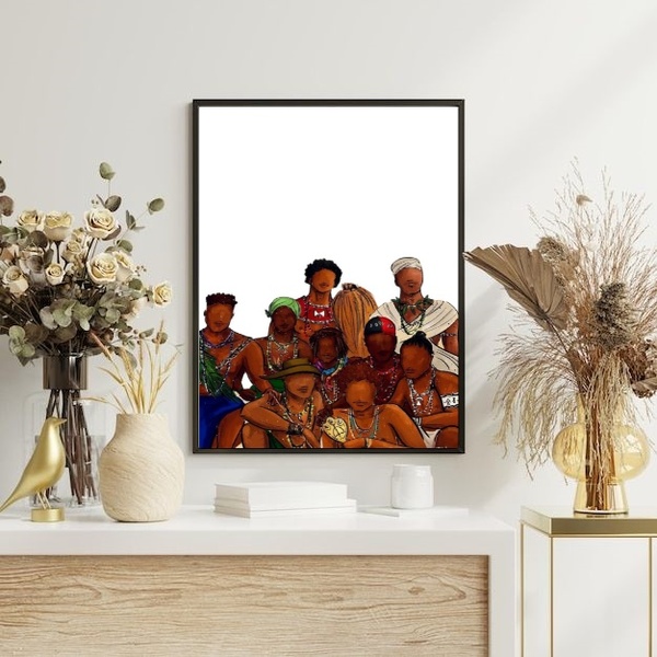 Quadro Decorativo Orixás Reunidos 45x34cm - Com Vidro Moldura