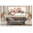 Quadro Decorativo Orquidea Bege Rosada 70x150 Trio