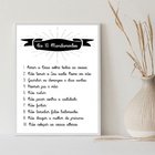 Quadro Decorativo Os 10 Mandamentos 33x24cm - Com Vidro Moldu