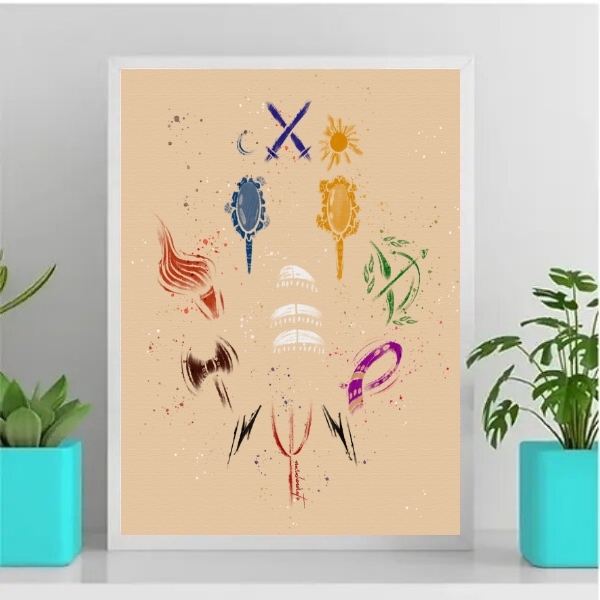 Quadro Decorativo Os Orixás 33x24cm - Com Vidro Moldura:madei