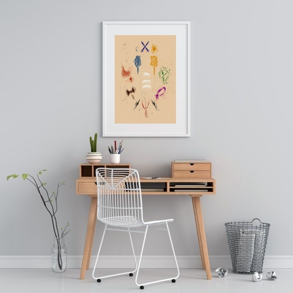 Quadro Decorativo Os Orixás - 60x48cm Moldura:madeira Branca