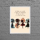 Quadro Decorativo Os Quatro Elementos 45x34cm - Com Vidro Mol