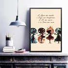 Quadro Decorativo Os Quatro Elementos 45x34cm Moldura Preta