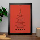 Quadro Decorativo Osaka Vermelho 35x47cm
