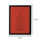 Quadro Decorativo Osaka Vermelho 35x47cm