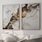 Quadro Decorativo Ouro E Chumbo 2 Telas 60x90cm Para Sala Qua