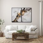 Quadro Decorativo Ouro E Chumbo Com 2 Telas De Parede Para Sa