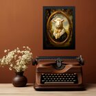 Quadro Decorativo Ovelha - Retrato Antigo 24x18cm Moldura Bra