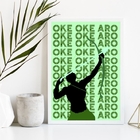 Quadro Decorativo Oxóssi Ake aro 45x34cm Moldura:madeira Preta