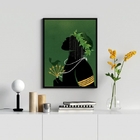 Quadro Decorativo Oxóssi orixá 24x18cm - Com Vidro Moldura:ma