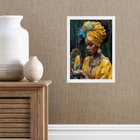 Quadro Decorativo Oxum- Espelho 33x24cm Moldura:madeira Preta