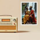 Quadro Decorativo Oxum E Xangô 33x24cm - Com Vidro Moldura Br