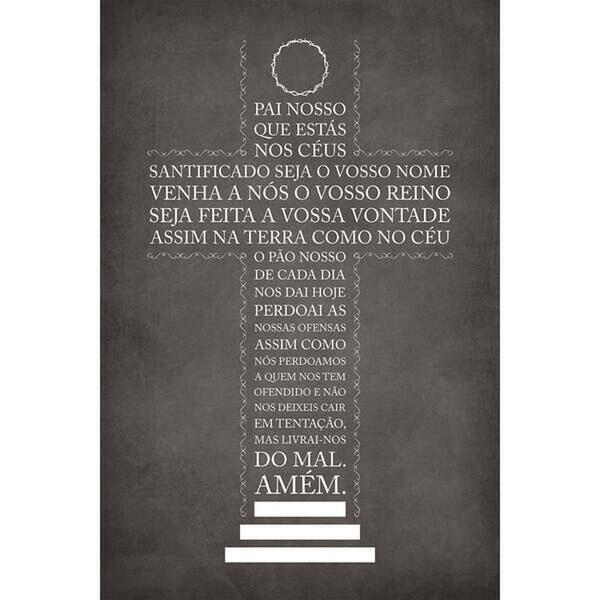Quadro Decorativo Pai Nosso Oração Crucifixo 1 Tela