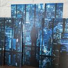 Quadro Decorativo Painel Mosaico Para Sala De Estar 5 Peças C