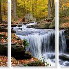 Quadro Decorativo Paisagem  Riacho Com Cachoeira 3 Peças