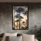 Quadro Decorativo Paisagem Araucaria A Mão Com Moldura E Vidr