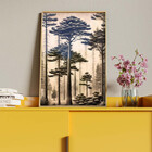 Quadro Decorativo Paisagem Araucaria A Mão Com Moldura E Vidr