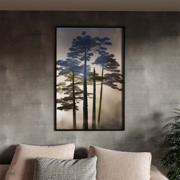 Quadro Decorativo Paisagem Araucaria Angustifolia Com Moldura