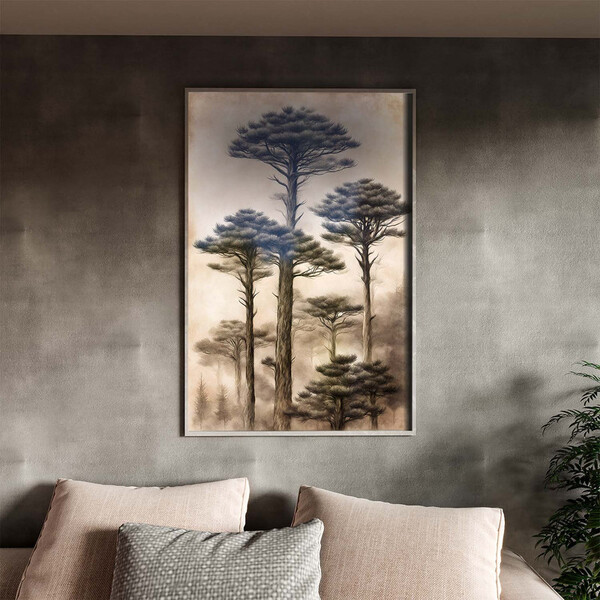Quadro Decorativo Paisagem Araucaria Vintage Com Moldura E Vi