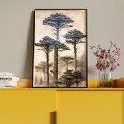 Quadro Decorativo Paisagem Araucaria Vintage Com Moldura E Vi