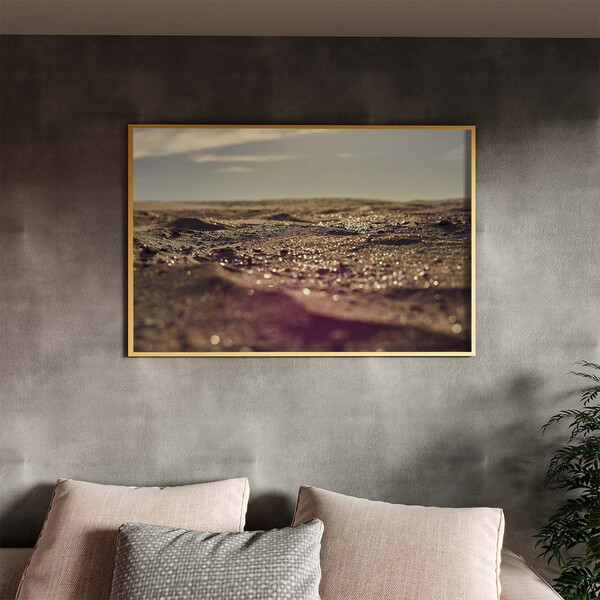 Quadro Decorativo Paisagem Areia Com Moldura Dourada - 150x10