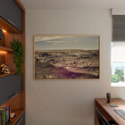 Quadro Decorativo Paisagem Areia Com Moldura Dourada - 180x10