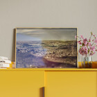 Quadro Decorativo Paisagem Areia Com Moldura E Vidro Dourada