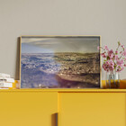 Quadro Decorativo Paisagem Areia Com Moldura E Vidro Dourada