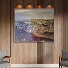 Quadro Decorativo Paisagem Areia Com Moldura E Vidro Prata -