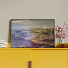 Quadro Decorativo Paisagem Areia Com Moldura E Vidro Preto -