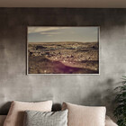 Quadro Decorativo Paisagem Areia Com Moldura Prata - 100x70 Cm