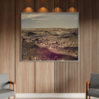 Quadro Decorativo Paisagem Areia Com Moldura Prata - 100x70 Cm