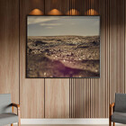 Quadro Decorativo Paisagem Areia Com Moldura Preto - 150x80 Cm