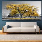 Quadro Decorativo Paisagem Árvore Amarela - 200x135 Cm