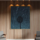 Quadro Decorativo Paisagem Arvore Espiral Com Moldura Dourada