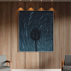 Quadro Decorativo Paisagem Arvore Espiral Com Moldura Prata -