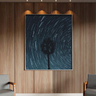 Quadro Decorativo Paisagem Arvore Espiral Com Moldura Prata -