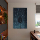 Quadro Decorativo Paisagem Arvore Espiral Com Moldura Prata -
