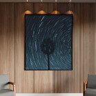 Quadro Decorativo Paisagem Arvore Espiral Com Moldura Preto -