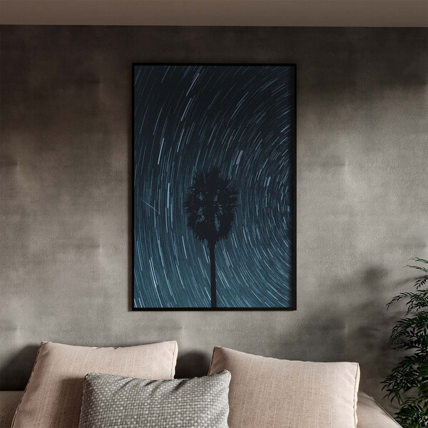 Quadro Decorativo Paisagem Arvore Espiral Com Moldura Preto -