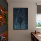 Quadro Decorativo Paisagem Arvore Espiral Com Moldura Preto -