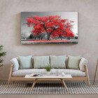 Quadro Decorativo Paisagem Arvore Vermelha - 200x100 Cm